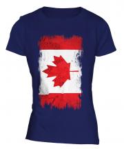 Canada Grunge Flag Ladies T-Shirt