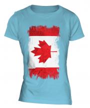 Canada Grunge Flag Ladies T-Shirt