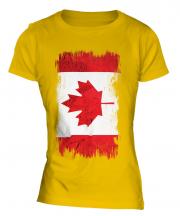Canada Grunge Flag Ladies T-Shirt