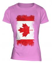 Canada Grunge Flag Ladies T-Shirt