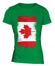 Canada Grunge Flag Ladies T-Shirt
