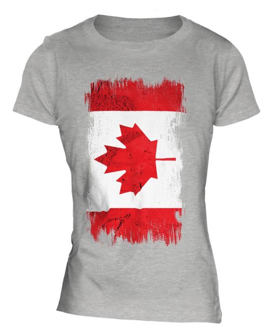 Canada Grunge Flag Ladies T-Shirt