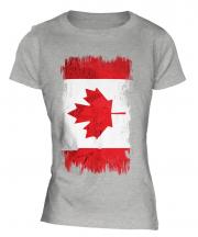 Canada Grunge Flag Ladies T-Shirt