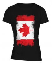 Canada Grunge Flag Ladies T-Shirt