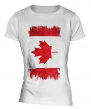 Canada Grunge Flag Ladies T-Shirt
