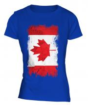 Canada Grunge Flag Ladies T-Shirt