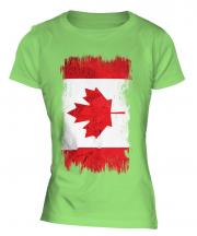Canada Grunge Flag Ladies T-Shirt