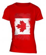 Canada Grunge Flag Ladies T-Shirt