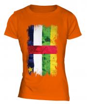 Central African Republic Grunge Flag Ladies T-Shirt