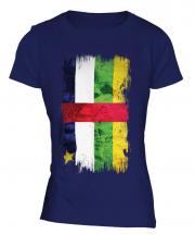Central African Republic Grunge Flag Ladies T-Shirt