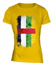 Central African Republic Grunge Flag Ladies T-Shirt