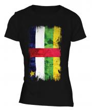 Central African Republic Grunge Flag Ladies T-Shirt