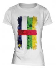 Central African Republic Grunge Flag Ladies T-Shirt