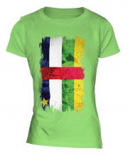 Central African Republic Grunge Flag Ladies T-Shirt