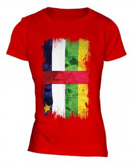 Central African Republic Grunge Flag Ladies T-Shirt