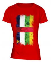 Central African Republic Grunge Flag Ladies T-Shirt