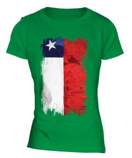 Chile Grunge Flag Ladies T-Shirt