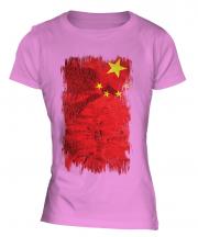 China Grunge Flag Ladies T-Shirt