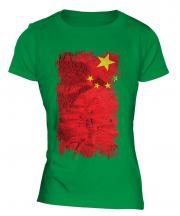 China Grunge Flag Ladies T-Shirt
