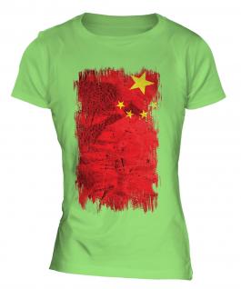China Grunge Flag Ladies T-Shirt