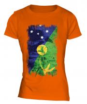 Christmas Island Grunge Flag Ladies T-Shirt