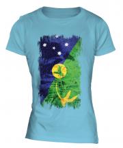 Christmas Island Grunge Flag Ladies T-Shirt