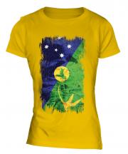 Christmas Island Grunge Flag Ladies T-Shirt