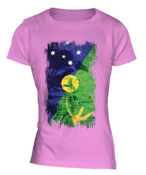 Christmas Island Grunge Flag Ladies T-Shirt