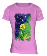 Christmas Island Grunge Flag Ladies T-Shirt