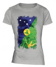 Christmas Island Grunge Flag Ladies T-Shirt