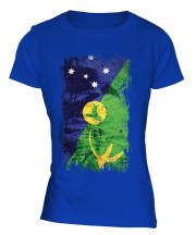 Christmas Island Grunge Flag Ladies T-Shirt