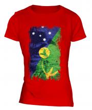 Christmas Island Grunge Flag Ladies T-Shirt