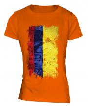 Colombia Grunge Flag Ladies T-Shirt