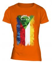 Comoros Grunge Flag Ladies T-Shirt