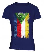 Comoros Grunge Flag Ladies T-Shirt