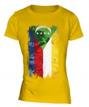 Comoros Grunge Flag Ladies T-Shirt