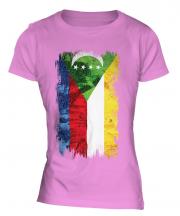 Comoros Grunge Flag Ladies T-Shirt