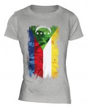 Comoros Grunge Flag Ladies T-Shirt
