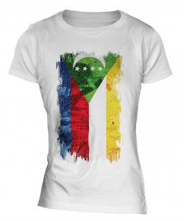 Comoros Grunge Flag Ladies T-Shirt