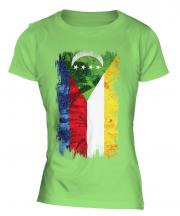 Comoros Grunge Flag Ladies T-Shirt