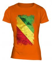 Congo Grunge Flag Ladies T-Shirt