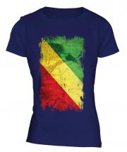 Congo Grunge Flag Ladies T-Shirt