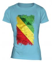 Congo Grunge Flag Ladies T-Shirt