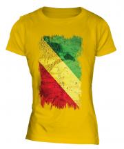 Congo Grunge Flag Ladies T-Shirt
