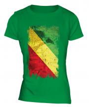 Congo Grunge Flag Ladies T-Shirt