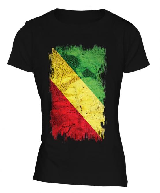 Congo Grunge Flag Ladies T-Shirt