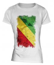 Congo Grunge Flag Ladies T-Shirt