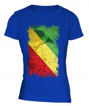 Congo Grunge Flag Ladies T-Shirt