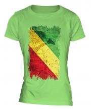 Congo Grunge Flag Ladies T-Shirt