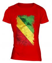 Congo Grunge Flag Ladies T-Shirt
